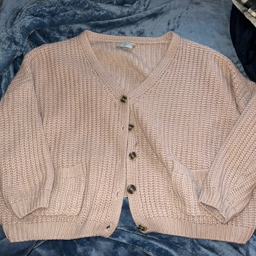 Light pink cardigan, hardly worn, size Medium